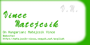 vince matejcsik business card